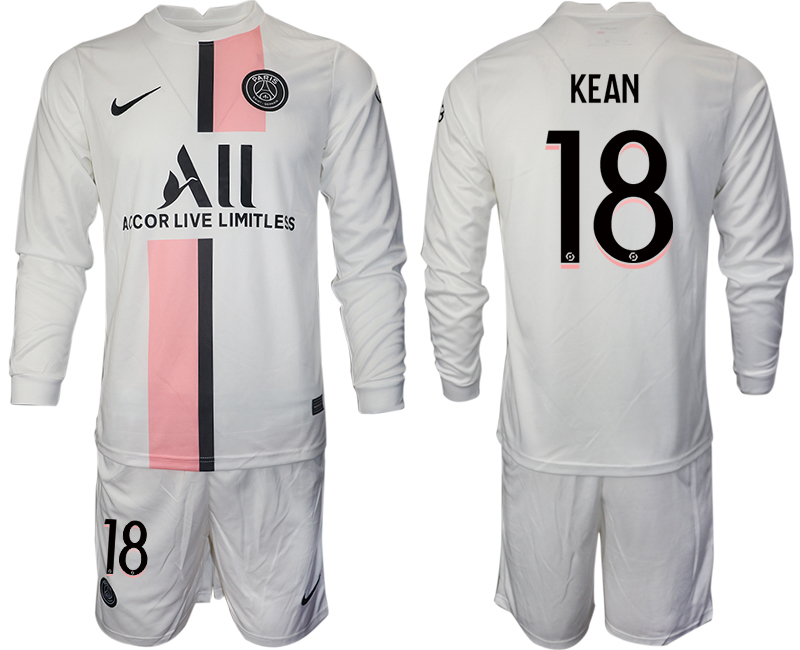 Men 2021-2022 Club Paris St German away white Long Sleeve #18 Soccer Jersey->paris st german jersey->Soccer Club Jersey